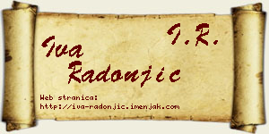 Iva Radonjić vizit kartica